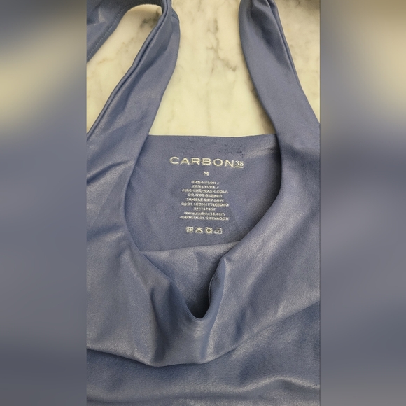 CARBON38 Cami Tank in Takara Shine. Blue sports bra. Sz M - Picture 3 of 6
